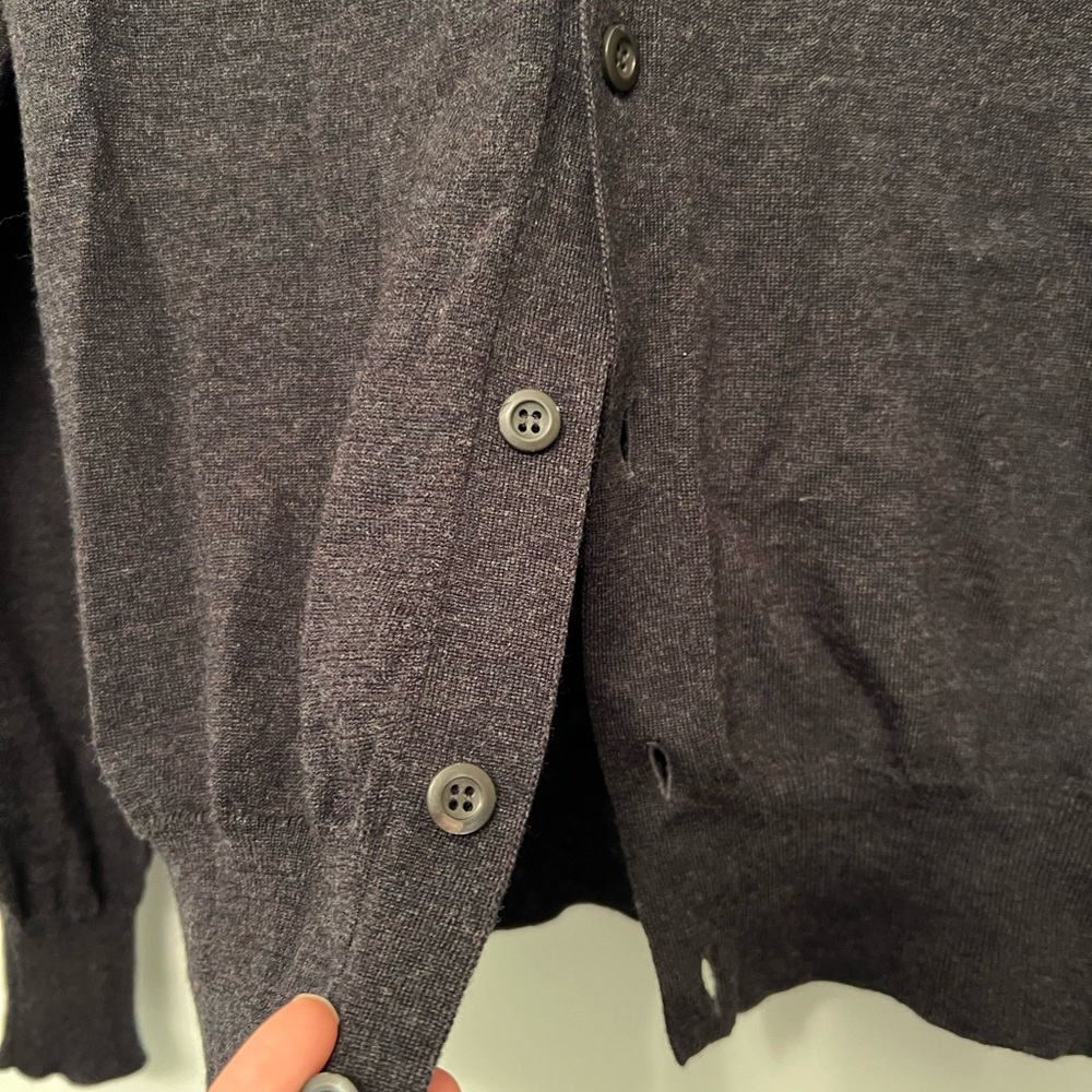 Prada Charcoal grey wool Cardigan Sweater V-Neck Made in Italy size 44 - Picture 4 of 9